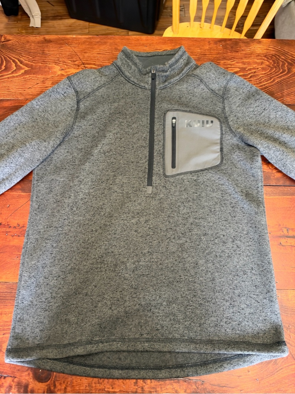 KUIU Base Camp Pullover Sweater Men's Heather Gray Half-Zip Performance Pullover